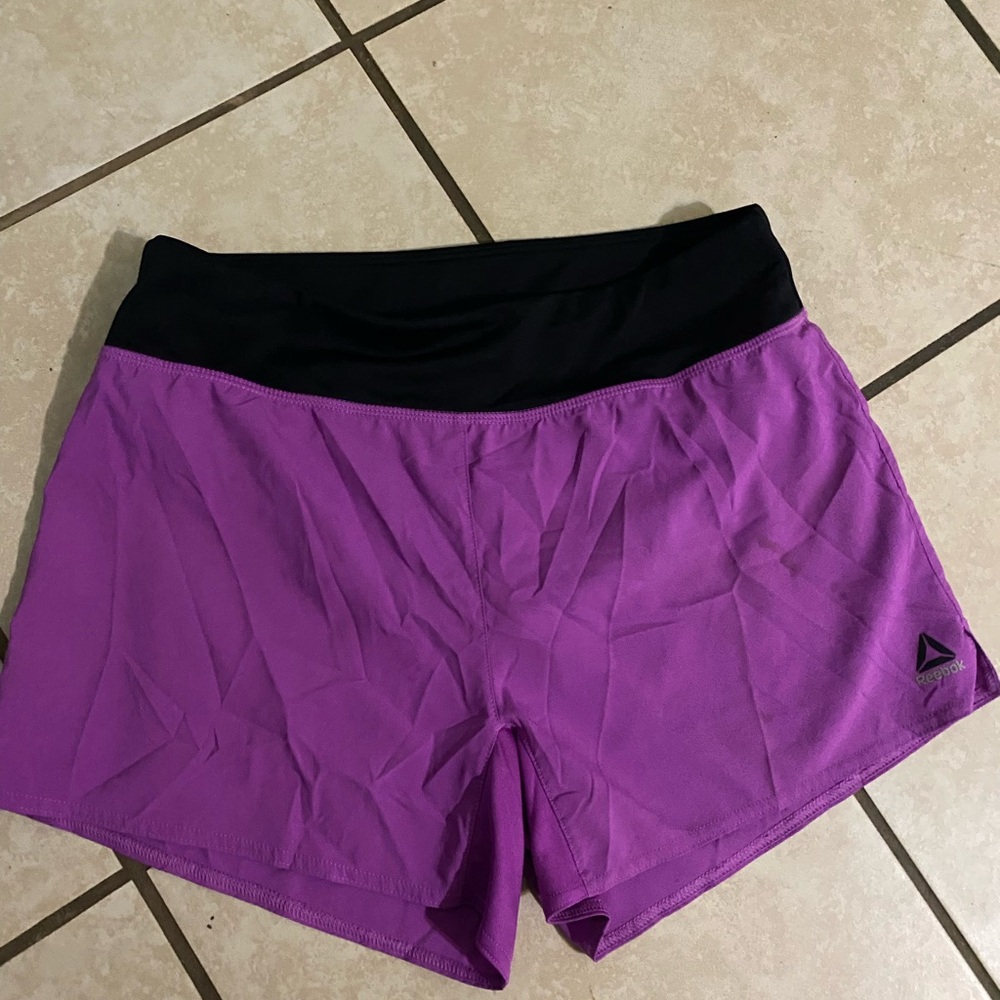 Reebok Women's Athletic Shorts in Purple and Black